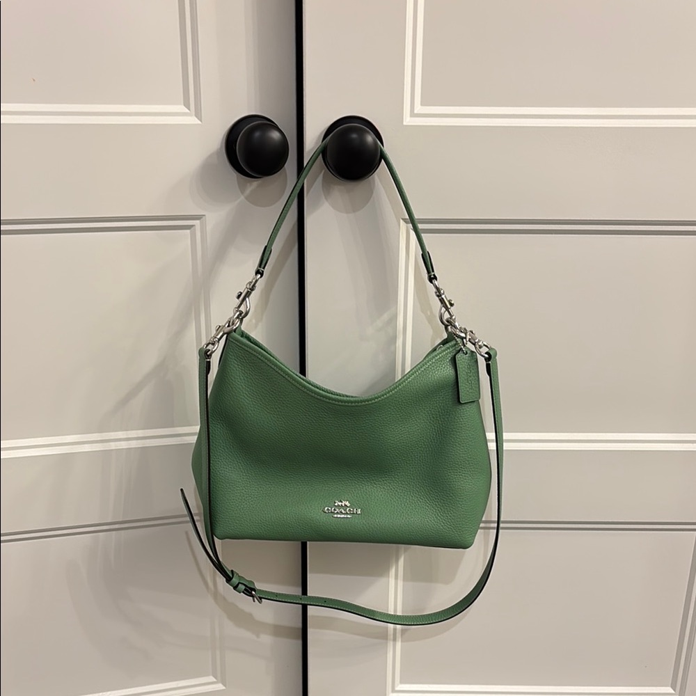 Coach Green Structured Leather Shoulder Bag